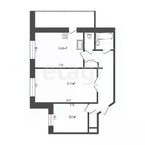 Продается 2-комн. квартира, 53,5 м²