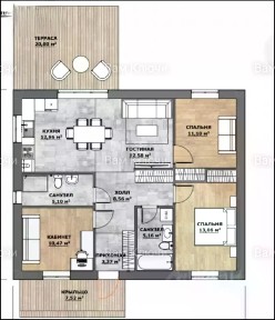 Продается 1-этажный дом, 120 м²