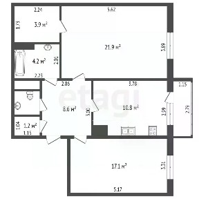 Продается 2-комн. квартира, 70 м²
