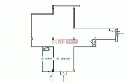 Сдается торговая площадь, 208 м²