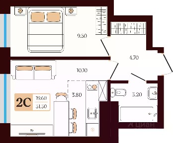Продается 2-комн. квартира, 31,3 м²