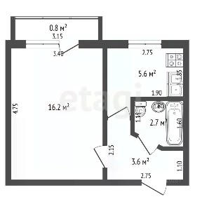 Продается 1-комн. квартира, 28,7 м²