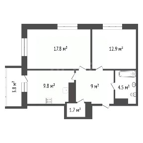 Продается 2-комн. квартира, 56,5 м²