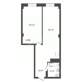Продается 2-комн. квартира, 49,6 м²