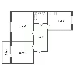 Продается 2-комн. квартира, 66,5 м²