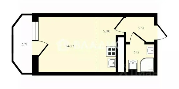 Продается студия, 25,3 м²