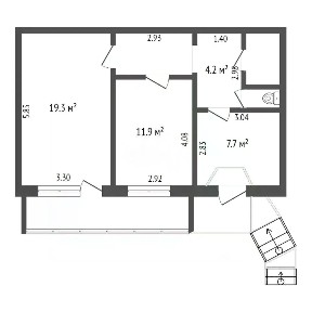 Продается помещение свободного назначения, 53,1 м²