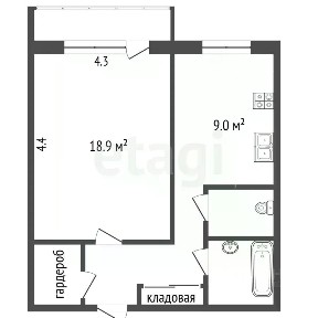 Продается 1-комн. квартира, 39,4 м²