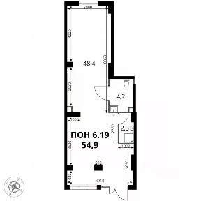 Продается помещение свободного назначения, 54,9 м²