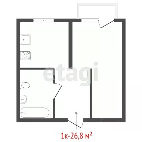 Продается 1-комн. квартира, 27,4 м²