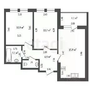 Продается 2-комн. квартира, 45,7 м²
