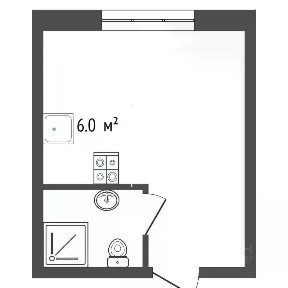 Продается студия, 13 м²