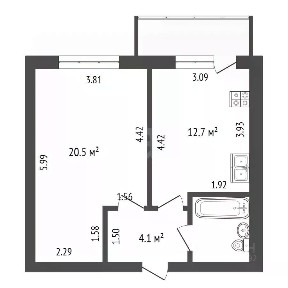 Продается 1-комн. квартира, 41 м²