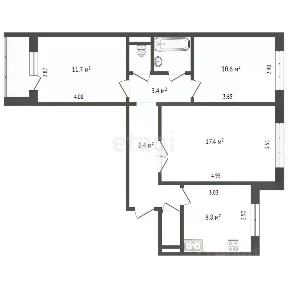 Продается 3-комн. квартира, 64,3 м²