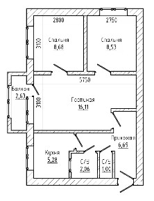 Продается 3-комн. квартира, 47 м²