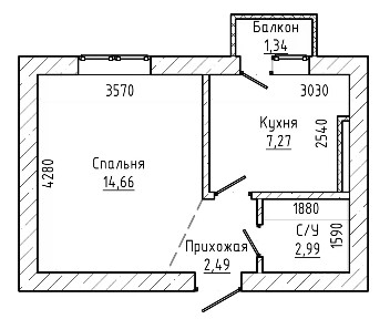 Продается 1-комн. квартира, 28,8 м²
