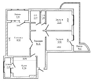 Продается 3-комн. квартира, 73 м²