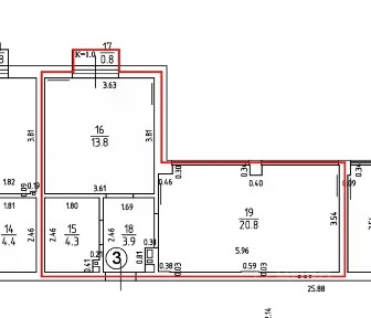 Продаются 1-комн. апартаменты, 43,6 м²