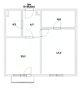 Продается 2-комн. квартира, 45,6 м²