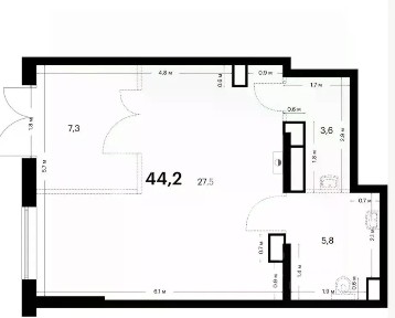 Сдается помещение свободного назначения, 43,7 м²