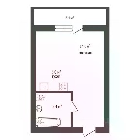 Продается студия, 22,9 м²
