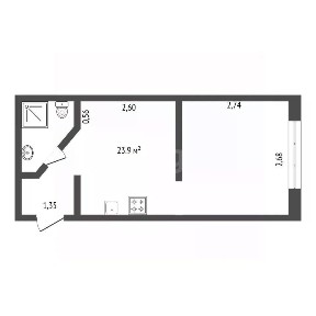 Продается студия, 23,9 м²