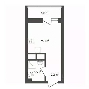 Продается апартаменты-студия, 17,88 м²