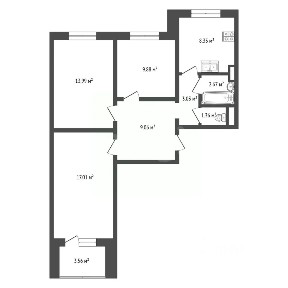 Продается 3-комн. квартира, 65,28 м²