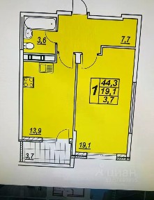 Продается 1-комн. квартира, 48 м²
