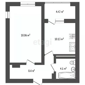 Продается 1-комн. квартира, 40,8 м²