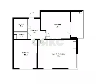 Продается 2-комн. квартира, 53,7 м²