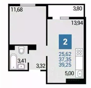 Продается 1-комн. квартира, 41,5 м²