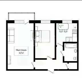 Продается 2-комн. квартира, 42,9 м²