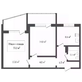 Продается 2-комн. квартира, 53 м²