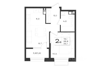Продается 1-комн. квартира, 35,1 м²