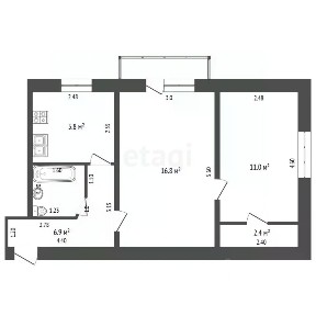 Продается 2-комн. квартира, 45,7 м²