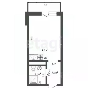 Продается студия, 22 м²