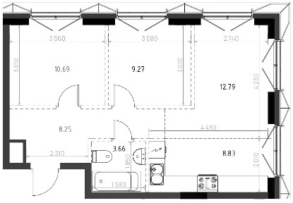 Продается 2-комн. квартира, 45,63 м²