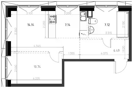 Продается 3-комн. квартира, 53,49 м²