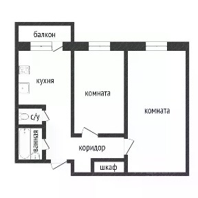 Продается 2-комн. квартира, 55,1 м²