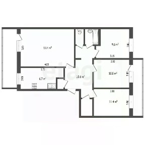 Продается 4-комн. квартира, 73,6 м²