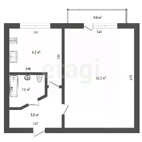 Продается 1-комн. квартира, 28,9 м²