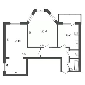 Продается 2-комн. квартира, 61,8 м²