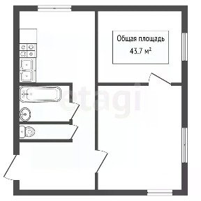 Продается 2-комн. квартира, 43,7 м²