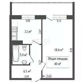 Продается 1-комн. квартира, 40 м²