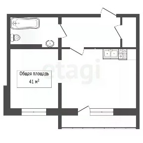 Продается студия, 41 м²