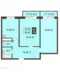 Продается 2-комн. квартира, 64,2 м²