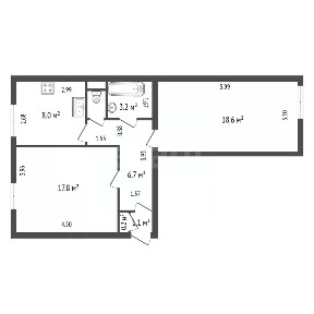 Продается 2-комн. квартира, 56,6 м²