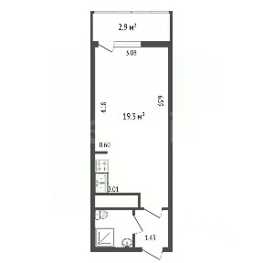 Продается студия, 24,6 м²