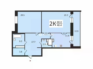 Продается 2-комн. квартира, 88 м²
